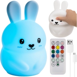 Izoxis lampă de noapte LED RGB pentru copii, iepuraș, cu telecomandă