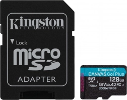 Card MicroSD 128 GB Kingston Canvas Go! Plus A2 U3 V30 cu adaptor