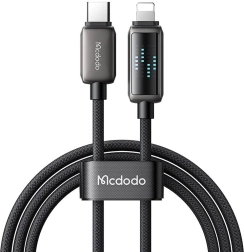 Cablu de încărcare Mcdodo cu conector USB-C și Lightning și afișaj LED