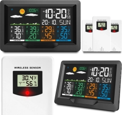 Stație meteo fără fir cu display color și 3 senzori BD-904 neagră