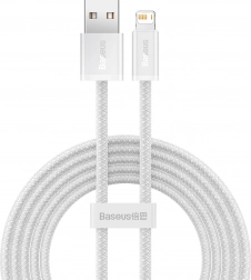 Baseus Dynamic cablu USB–Lightning 2 m, încărcare rapidă 2,4 A (alb)
