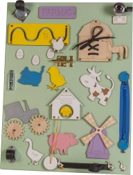 Tablă din lemn, dublă față, activă Fermă, verde 28 x 37,5 x 50 cm