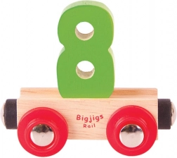 Vagon cu numărul 8 pentru trenulețe din lemn BIGJIGS RAIL