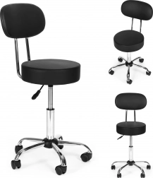 Scaun rotativ cu spătar, reglabil pe înălțime, negru MODERNHOME