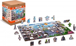 Puzzle din lemn Parisul agitat 2în1, 150 bucăți