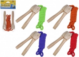 Sfoară de sărit cu mâner din lemn 240 cm