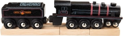 Replcă din lemn a locomotivei cu abur Bigjigs Rail Black 5