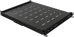 Poliță glisantă pentru rack 19" 1U, adâncime 350 mm, neagră