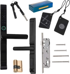 Yală inteligentă pentru uși cu tastatură, amprentă și card