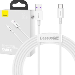 Baseus Superior cablu USB la USB‑C 66 W, 2 m, alb