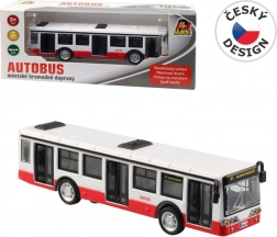 Autobuz metalic cu mecanism de întoarcere și uși care se deschid