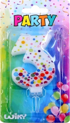 Lumânare de petrecere numărul 3 cu buline