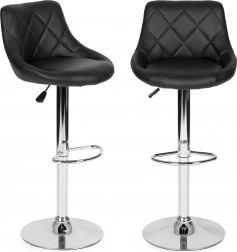 Scaun de bar modern rotativ cu înălțime reglabilă și accesorii cromate