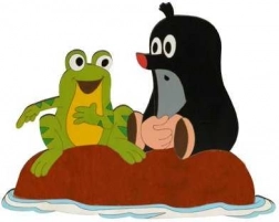 DoDo decorațiune mare din lemn Krtek și broasca