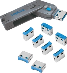 logilink blocatoare pentru porturi usb cu cheie, set de 8 bucăți