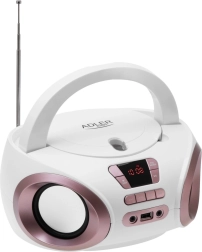 Boombox portabil cu cd și mp3 adler ad 1181 alb cuprat