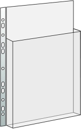 Husă transparentă pentru cataloage cu orificiu Euro, buzunar pe 2/3, PVC, 165 microni