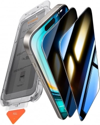 Sticlă securizată cu protecție a confidențialității TORRAS Install Master pentru iPhone 16