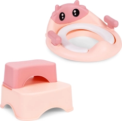 Scăunel roz pentru WC pentru copii cu trepte ECOTOYS