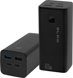 Power bank 20000 mAh cu PD 65 W și QC 3.0, neagră