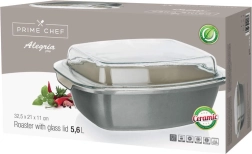 Tavă de copt Prime Chef Alegria 5,6 l cu capac de sticlă
