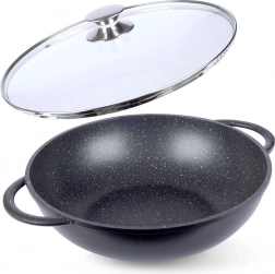 Wok din granit cu capac 32 cm