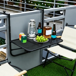 Măsuță de balcon pliabilă, suspendată pe balustradă, reglabilă, capacitate de încărcare 30 kg