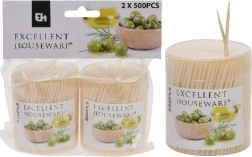 Scobitori din bambus, duble, cu toc rotund, 2 × 500 buc
