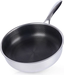 Tigaie adâncă din inox COOKCELL 26 cm cu suprafață antiaderentă