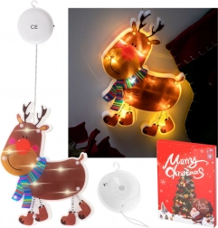 Decorațiune LED suspendată pentru fereastră – ren cu ventuză