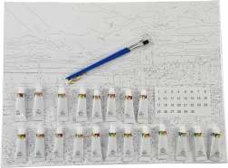 Pictură după numere cu ramă 40 × 50 cm – leu