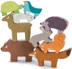Animăluțe de pădure din lemn pentru construit Le Toy Van