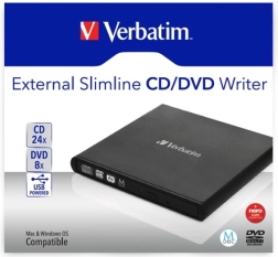 Unitate externă slim de inscripționare CD/DVD USB 2.0 VERBATIM