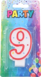 Lumânare de petrecere Numărul 9 Roșu