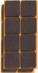 Tampoane autoadezive din fetru pentru mobilier 25 × 25 mm, maro (16 buc.)