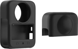 Carcasă de protecție din silicon și capac pentru obiectiv pentru dji osmo 360 (negru)
