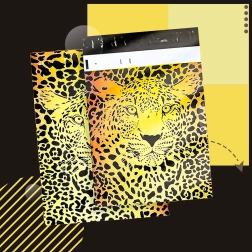 Plicuri poștale din folie cu imprimeu de ghepard 255 × 370 mm, 50 buc