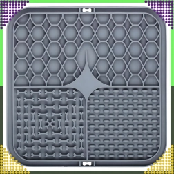 Covoraș de lins din silicon pentru câini și pisici, antistres, cu efect de încetinire, gri 20 × 20 cm