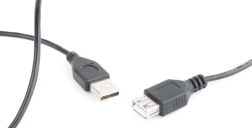 Cablu prelungitor USB 2.0, 0,75 m, negru