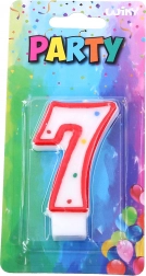 Lumânare de petrecere numărul șapte roșie