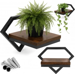 Etajeră de perete suspendată pentru plante loft ModernHome – cadru în formă de diamant