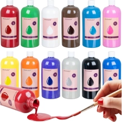 Culori pentru afișe maaleo 12×1 l – set pentru școală, atelier și creație acasă