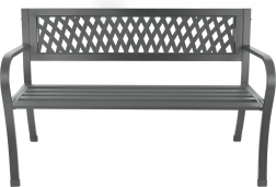 Bancă de grădină metalică cu spătar, grafit