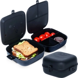 Lunchbox compartimentat 2×700 ml, negru