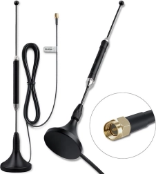 Antena 4G LTE cu bază magnetică 5 dBi, omnidirecțională, 600–2700 MHz, SMA, 3 m
