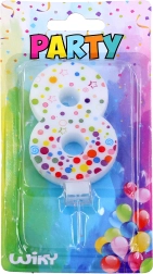 Lumânare de petrecere numărul 8 cu buline