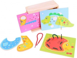 Bigjigs Toys înșiruire de animăluțe – set din lemn pentru copii