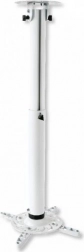 Suport de tavan pentru proiector, reglabil pe înălțime 50–77 cm, capacitate 15 kg, alb