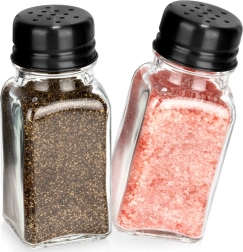 Solniță și piperniță din sticlă 80 ml, set 2 buc