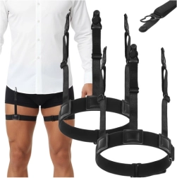 Ruhhy bretele bărbătești pentru cămașă pentru menținerea în pantaloni, negre